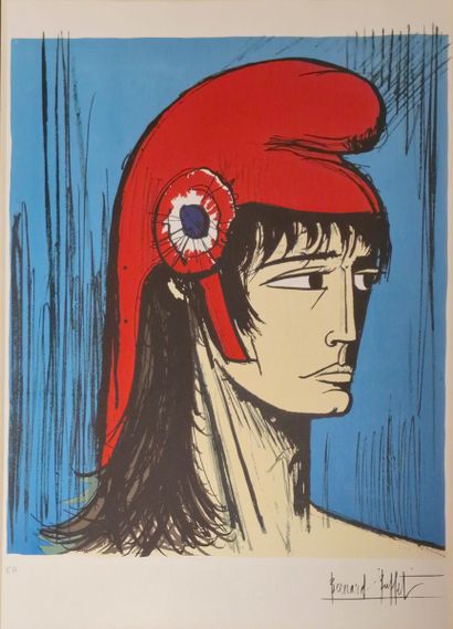 Bernard BUFFET (1929-1999)
Portrait de Marianne
LITHOGRAPHIE
Signée...