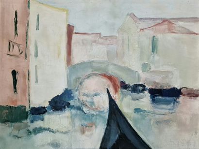 Attribué à Arthur VAN HECKE (1924-2003)
Gondole...