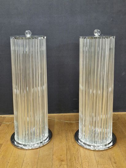 PAIRE DE LAMPADAIRES COLONNES Modernes en...