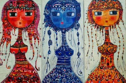 Canan BERBER (XXème Siècle)
Trois poupées...