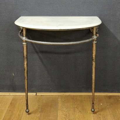 PETITE CONSOLE DEMI-LUNE d'Epoque Art Déco...