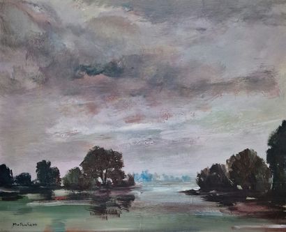 Maxime RICHAUD (1924-1994)
Le Rhône au couchant
HUILE...