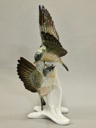 SAXE - MANUFACTURE KARL ENS - COUPLE D'OISEAUX...