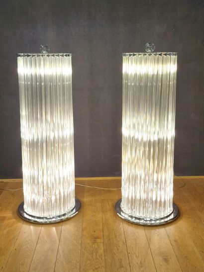 PAIRE DE LAMPADAIRES COLONNES Modernes en...