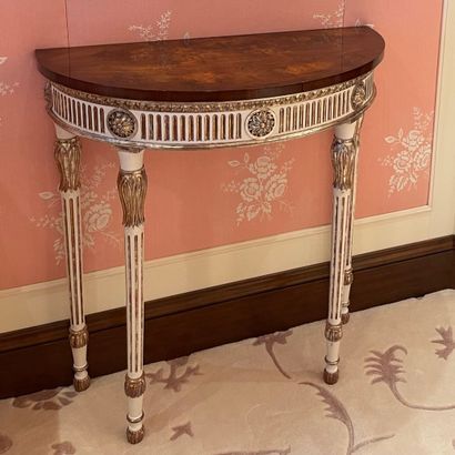* SET OF A SMALL HALF-LUNE CONSOLE AND A...
