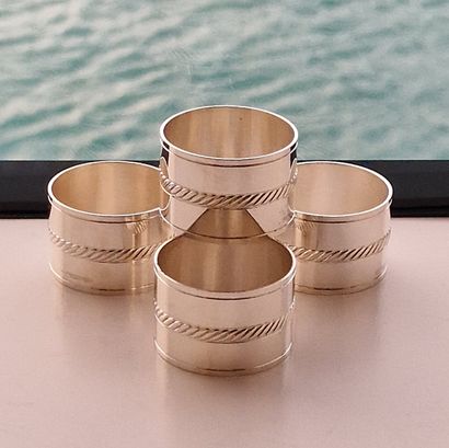 CHRISTOFLE SET OF 12 SERVIETTES RINGS - Modern...