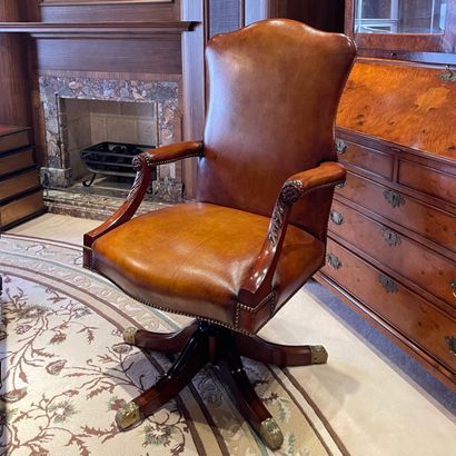 * Anglo-Saxon style desk chair with swivel...