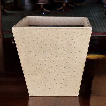 THOMAS GOODE GOLD Ostrich leather PAPER BIN...