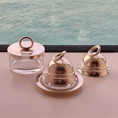CHRISTOFLE BEURRIER CLOCHE ET CONFITURIER...