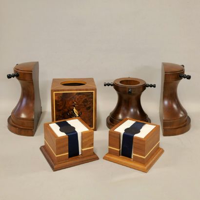 LINLEY - Pair of modern mahogany and blackened...