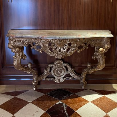 * LARGE Regence-Modern style gilded wood...