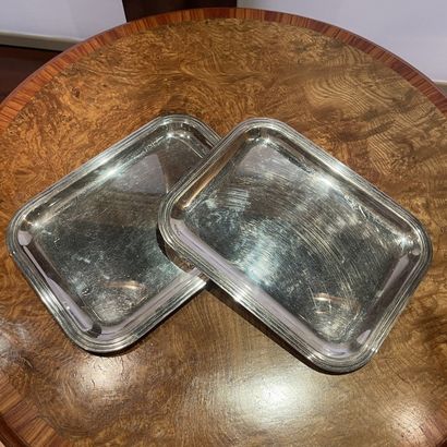 CHRISTOFLE - Pair of rectangular letter trays...