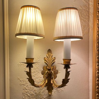 SET OF 4 XVIIIth CENTURY style two-light...