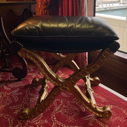 * SUITE OF THREE FOLDING TABOURETS in the...