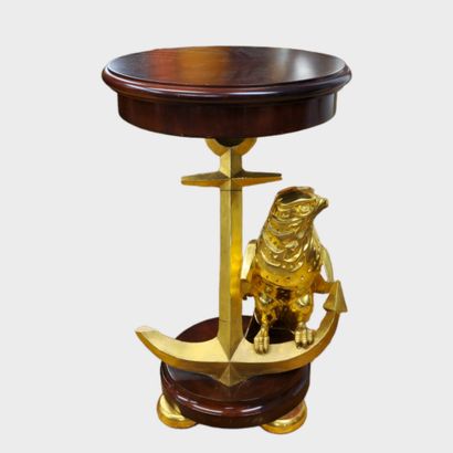 ROUND-LEVEL SELETTE - Modern, in mahogany...