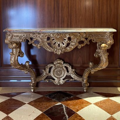 * LARGE Regence-Modern style gilded wood...