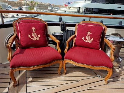 Pair of Louis XV - Modern style LARGE FLAT-BACKED...
