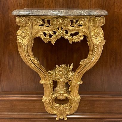 * PETITE CONSOLE D’APPLIQUE de Style Louis...