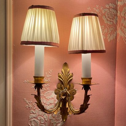 Pair of XVIIIth Century style two-light sconces...