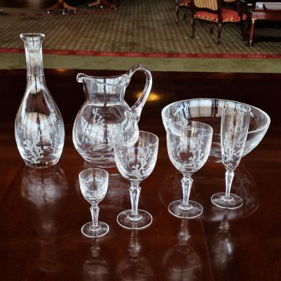 PART OF A GLASS AND TABLE GLASS SET 55 PIECES...