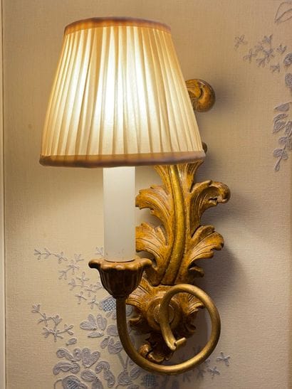Pair of one-arm Italian-style wall lights...