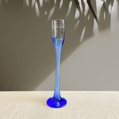 DAUM FRANCE - SOLIFLORE VASE in blue and...