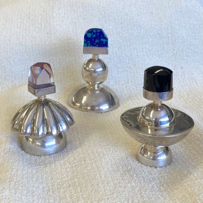 THREE PERFUM BOTTLES - Mexico Modern in 925...
