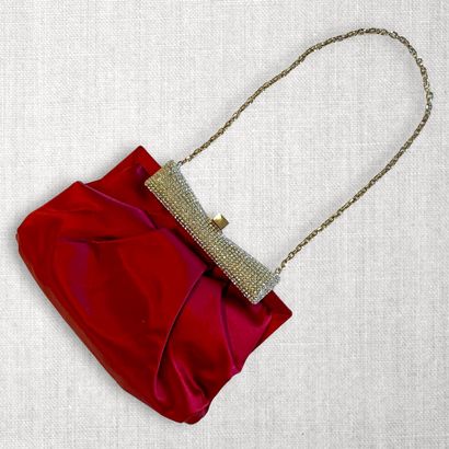 VALENTINO - 20 cm burgundy satin EVENING...