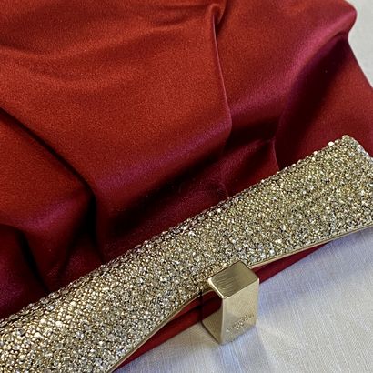 VALENTINO - 20 cm burgundy satin EVENING...