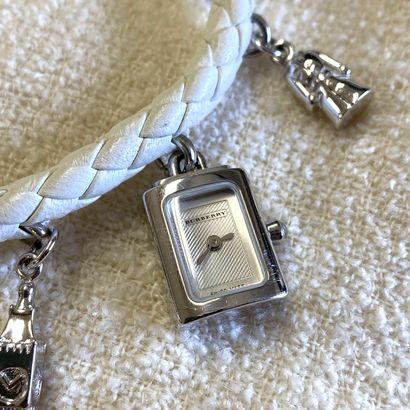 BURBERRY - WATCH in silver-plated metal and...