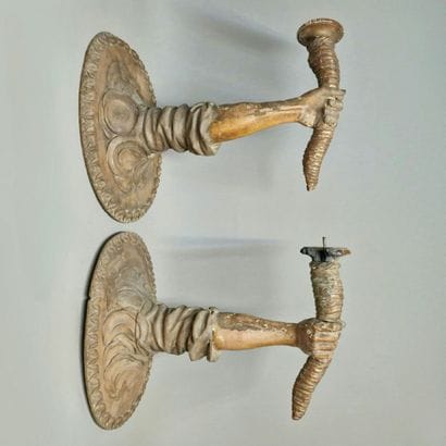 PAIRE DE BRAS DE LUMIERE - Italie, XVII-XVIIIème...