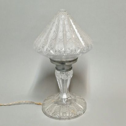 LAMPE CHAMPIGNON Circa 1950 en cristal de...