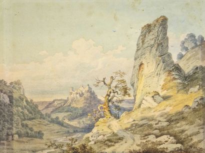 3 AQUARELLES SUR PAPIER représentant des...