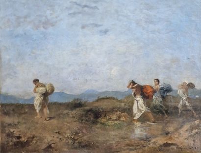 Eugène FROMENTIN (1820-1876)
Le gué - Composition...