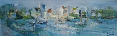 RAQUIN - XXEME SIECLE
Vue d'un Port
HUILE...