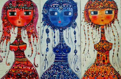 Canan BERBER (XXème Siècle)
Trois poupées...