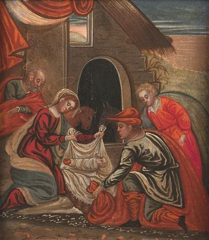 ECOLE VENETO-CRETOISE DU XVIIEME SIECLE
Nativité
Panneau...