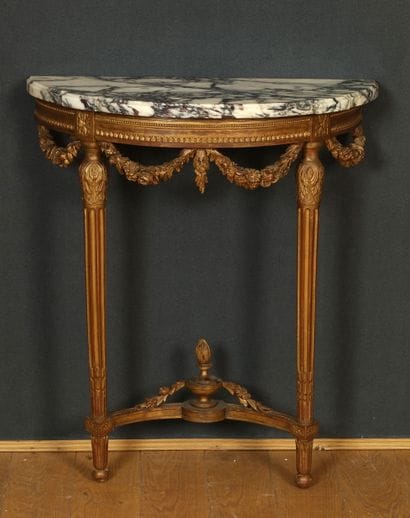 PETITE CONSOLE DEMI-LUNE D'APPLIQUE de Style...