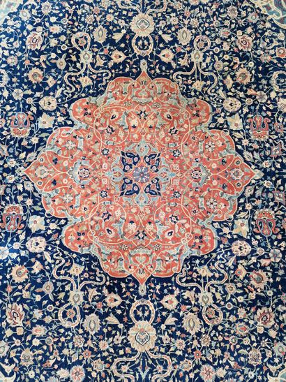TAPIS TEBRIZ (chaine et trame en coton, velours...