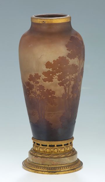 GALLE Ets 
IMPORTANT VASE monté en lampe...