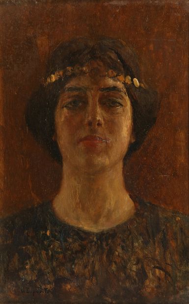 Gaetano ESPOSITO (1858-1911)
Portrait symboliste
HUILE...