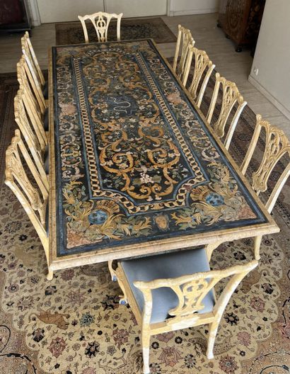 TRES IMPORTANTE TABLE de Style Florentin...