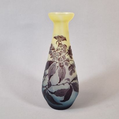 ETS GALLE - VASE BALUSTRE in yellow and parma...
