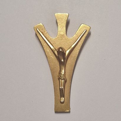 Modernist CROSS PENDANT in yellow gold 750...