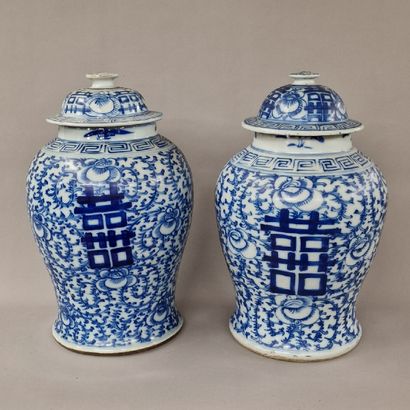 CHINA - XIXTH CENTURY - PAIR OF COVERED POTS...