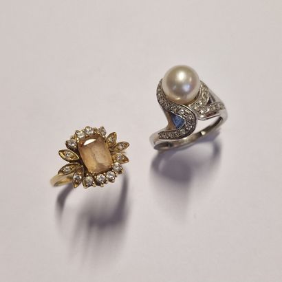 TWO RINGS:
- One Circa 1960 in yellow gold...