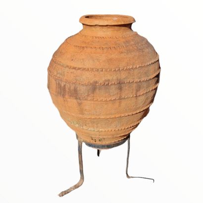 Modern, terracotta, jar-shaped RAIN WATER...