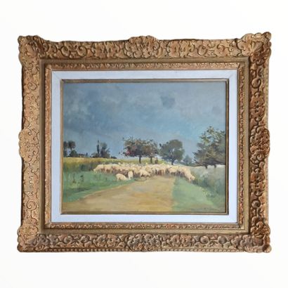 Fernand QUIGNON (1854-1941)
The herd on the...