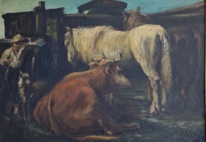 Jean Guillaume ROSIER (1858-1931)
Farm scene
OIL...