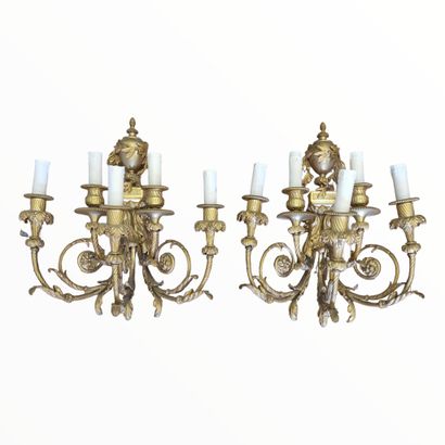 Pair of Louis XVI style wall lights end of...